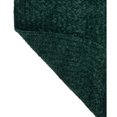 Emerald Green Braided Synthetic Ellipse Area Rug