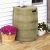 Good Ideas Rain Wizard 50 Gallon Plastic Outdoor Home Rain Barrel Water Storage Collector with Brass Spigot and Flat Back Design, Khaki (4 Pack) - 4 of 4