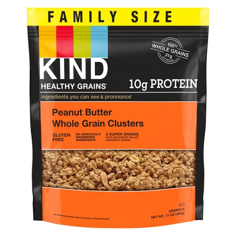 Kind Peanut Butter Whole Grain Clusters Granola - 17oz : Target