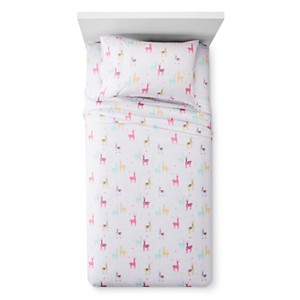 Twin Llama Sheet Set White - Pillowfort