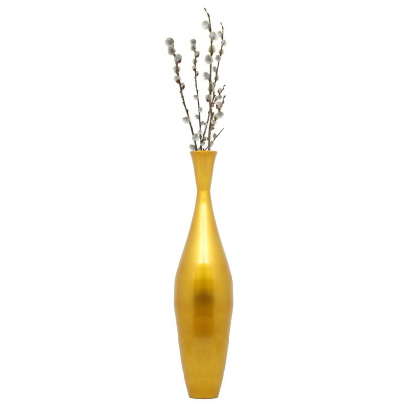 Uniquewise Tall 43 Inch Modern Narrow Trumpet Floor Vase - Elegant Home Decoration, Modern Accent Piece, Living Room Decor, Handcrafted Bamboo Art, 3 of 6