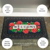 Evergreen Geraniums Welcome Textured Sassafras Indoor Outdoor Switch Doormat 1'10"x10" Multicolored - 3 of 4