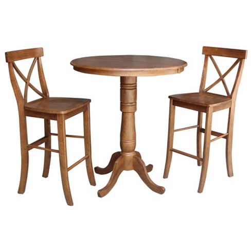 36 James Round Extension Dining Table, Round Table And Stools
