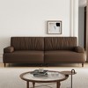 Luck Live Contemporary 86.4" Leather Sofa, Modern Living Room Combination Sofa Brown - 2 of 4