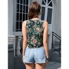 Clearlove Women's Floral Print V Neck Vest Tie Front Sleeveless Vintage Boho Vests Tops - 4 of 4