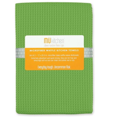 Ultra Absorbent Microfiber Waffle Kitchen Towel And Dish Cloth Set - Mu  Kitchen : Target