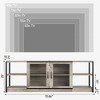 Farmhouse TV Stand for 65/75 Inch TVs, Rustic Wood Entertainment Center with Storage Cabinet and 2 Mesh Doors - 2 of 4
