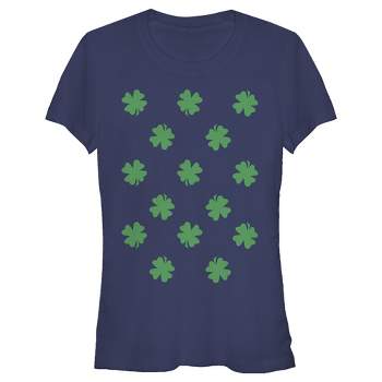 Juniors Womens Lost Gods St. Patrick's Day Four-Leaf Clover Print T-Shirt