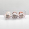 mDesign Plastic Free-Standing Stackable 3 Bottle Storage Rack, 8 Pack, Clear - 3 of 4