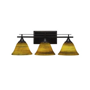 Toltec Lighting Uptowne 3 - Light Vanity in  Dark Granite with 7" Firré Saturn Shade - 1 of 1