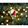 HomeRoots Festive Glitter Red Cardinal Hand Painted Mouth Blown Glass Ornament - 2 of 4