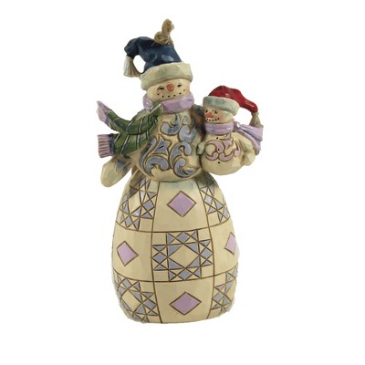 Jim Shore 4.5" Snowman W/Snowbaby Ornament Heartwood Creek  -  Tree Ornaments