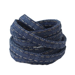 INSPIRE CHIC Cotton Blend Denim Flat with Metal Tips Shoelace for Sneakers 0.31'' Width 1 Pair - 1 of 4