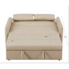 DOMETOUR Leisure Loveseat Sofa for Living Room Bedroom, Convertible Sleeper Sofa Bed with 2 Pillows - 2 of 4