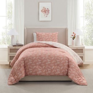 Nestl Modern Comforter Set, 3 Piece Botanical Bedding Set, Reversible Comforter Bed Set - 1 of 4