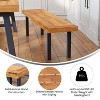 Flash Furniture Martindale Solid Acacia Wood Patio Dining Bench for 2 with Slatted Top and Black Flared Wooden Legs in a Natural Finish - 4 of 4