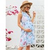 Maternity Halter Neck Dress Sleeveless Ruffle Flowy A-Line Mini Dresses - 3 of 4