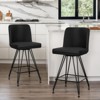 Bekrvio 26" Swivel Counter Height Bar Stools Set of 1/2/3/4, Faux Leather or Velvet Upholstered with V-Shaped Metal Base for Kitchen Island - 3 of 4