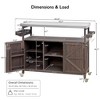 LOVSON Farmhouse Outdoor Kitchen Island & Rolling Bar Cart, Spice Rack & Towel Rack for Kitchen, Grill - 3 of 4