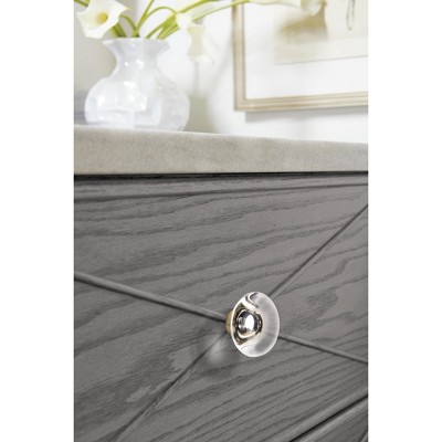 Clear and Bronze Round Glass Cabinet Knob with Mounting Hardware