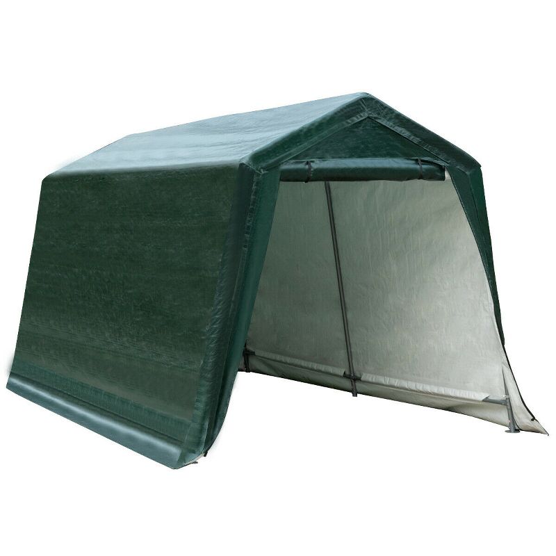 Costway 8'x14' Patio Tent Carport Storage Shelter Shed Car Canopy Heavy Duty Green, 1 of 11