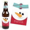 Big Dot of Happiness Let It Snow - Snowman - Holiday & Christmas Decorations for Women and Men - 6 Beer Bottle Label Stickers and 1 Carrier - 3 of 4