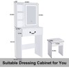 SEVOBAL Vanity Tables Stylish Modern Dressing Table with LED Mirror Hidden Storage for Bedroom, White, 23.62"*14.17"*53.94" - 4 of 4