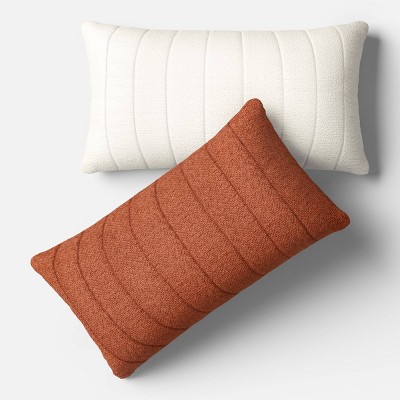 Oversized Stitched Lumbar Throw Pillow Neutral - Threshold™