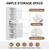 ORRD Tall Freestanding Bathroom Storage Cabinet with Drawer & Adjustable Shelf, Black - 3 of 4