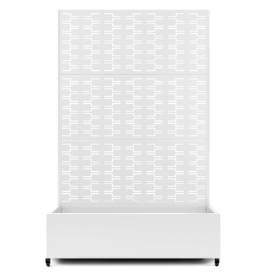 TUYOHW Metal Planter Box with Trellis, Metal Raised Garden Bed with Trellis, Garden Box for Climbing Plants, Flower