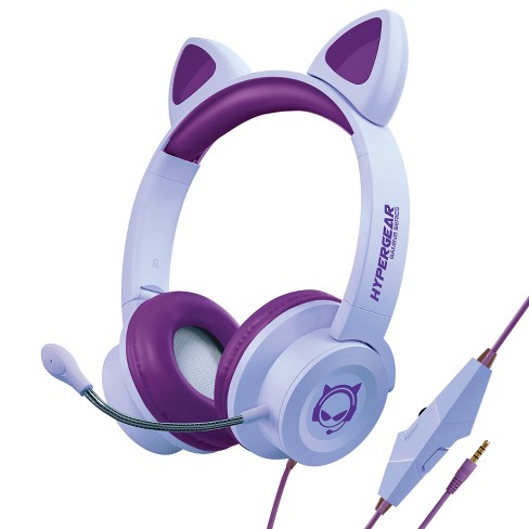 Gaming Headset for Kids Cat Ear Headphones PURPLE