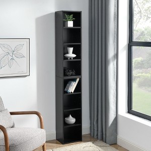 CAVINAS Bookcases for Living Room 8-Tier Bookshelf Storage Cabinet with Adjustable Shelves Multi-functional Bookcase - 1 of 4