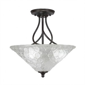 Toltec Lighting Capri 3 - Light Flush Mount in  Dark Granite with 16" Italian Bubble Shade - 1 of 1