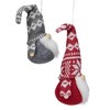 Northlight Gnomes with Nordic Hats Christmas Ornaments - 7" - Red and Gray - Set of 2 - 2 of 4