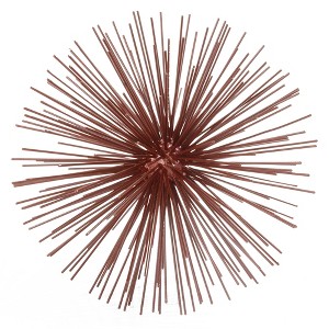 HomeRoots 10" Red Iron Decorative Spiky Sphere Tabletop Sculpture - 1 of 4