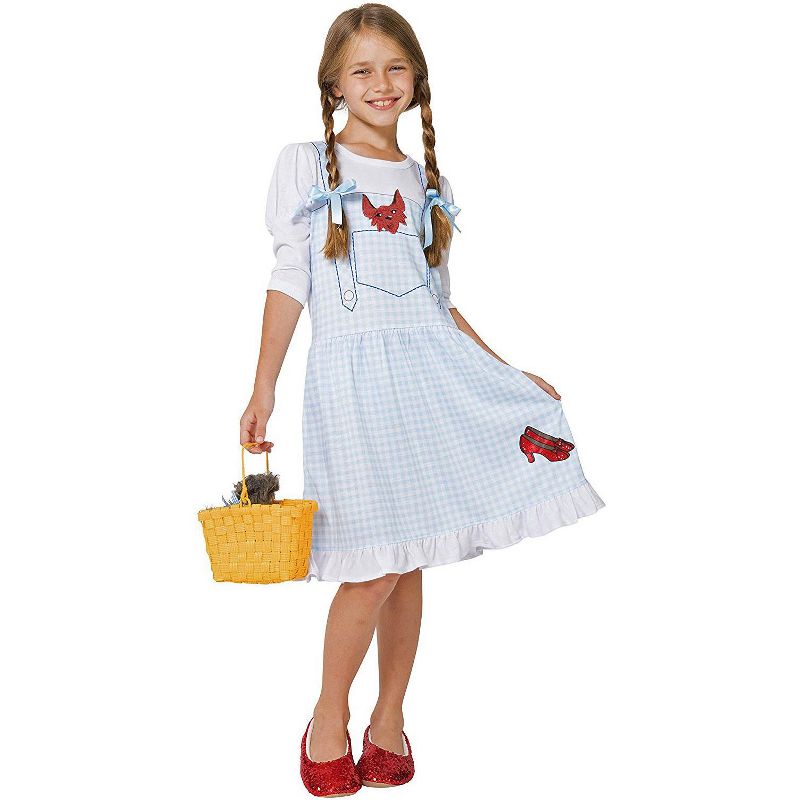 The Wizard of Oz Girls Dorothy Costume Pajama Gown with Fleece Lined Ruby Slippers, 1 of 4