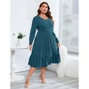 BLUEMING Womens Plus Size Ribbed Knit Sweater Dress Long Sleeve Square Neck Flowy Comfy Casual Dress - 4 of 4
