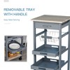 Aghana Digitals Compact Rolling Kitchen Cart with Storage Drawer, Slide-Out Wire Basket, 2 Serving - 4 of 4
