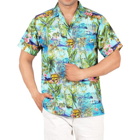 HAPPY BAY Men's Hawaiian Short Sleeve Button Down Shirt Mens Party Shirts Casual Holiday Summer Tropical Island Shirts for Men - image 1 of 4