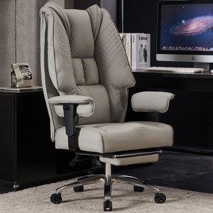 Efomao Big and Tall Office Chair 400lbs, PU Leather High Back Executive Office Chair with Footrest - 1 of 4