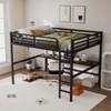 Hrinhom Metal Queen Loft Bed With Power Outlet and Desk,Space-Saving Metal Bunk Bed - 2 of 4