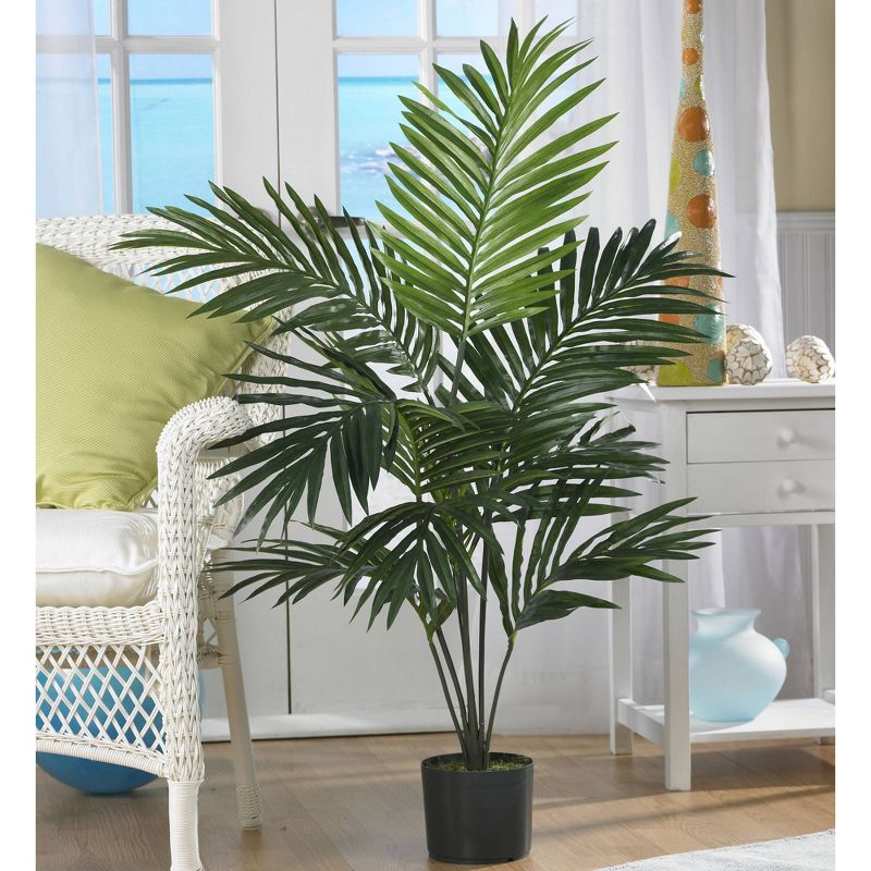60&#34; Artificial Kentia Palm Tree in Pot Black - Nearly Natural, 3 of 7