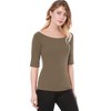 INSPIRE CHIC Women's Half Sleeves Scoop Neck Fitted Layering Soft T-Shirt - 4 of 4