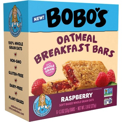 Bobo's Oat Bars Breakfast Bar Raspberry - 7.8oz/6ct