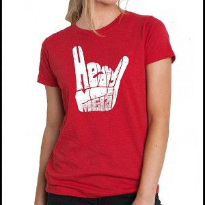 LA Pop Art Women's Premium Blend Word Art T-shirt - Heavy Metal - 1 of 4