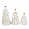 Roman 8.75 In Merengue Tree Set Christmas Star Glittered Set Of 3 Tree Sculptures - 2 of 3