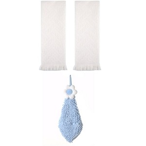 REGALWOVEN 3 Pcs Soft Absorbent Decorative Hand Towel for Bathroom, Kitchen, Hotel - 1 of 4
