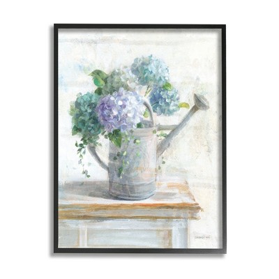 Stupell Industries Blue Hydrangeas in Watering Can Soft Floral Painting