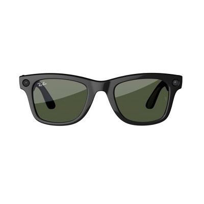 Ray-Ban Meta Wayfarer Glasses - Shiny Black Frames, Green Lenses