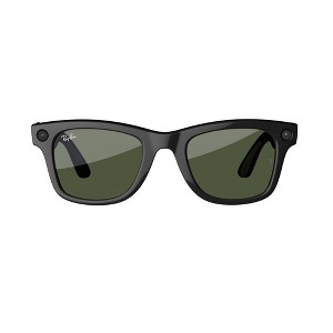 Ray-ban Meta Wayfarer Glasses - Shiny Black Frames, Green Lenses 